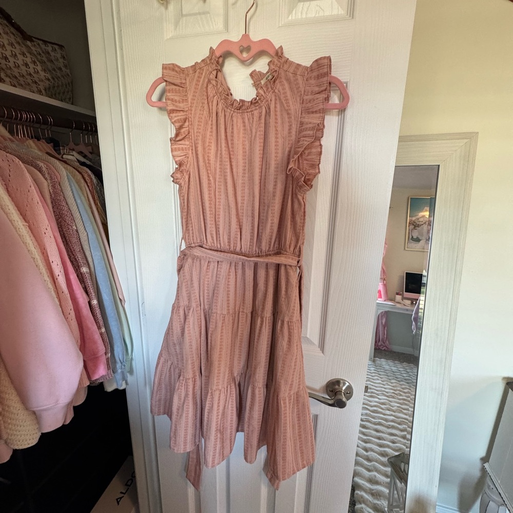 Listicle Blush Ruffled Mini Dress